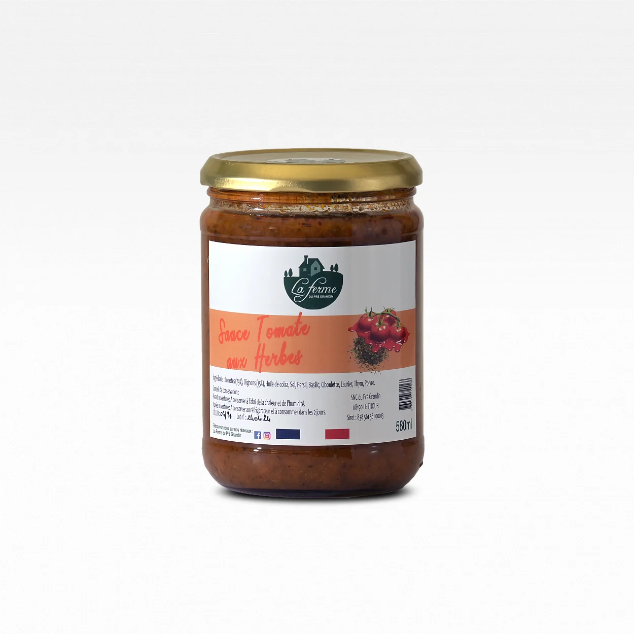 Sauce tomate aux herbes Sauce tomate aux herbes La ferme du Pré Grandin